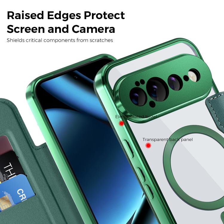 For Google Pixel 11 Shield Magsafe RFID Anti-theft Rhombus Leather Phone Case