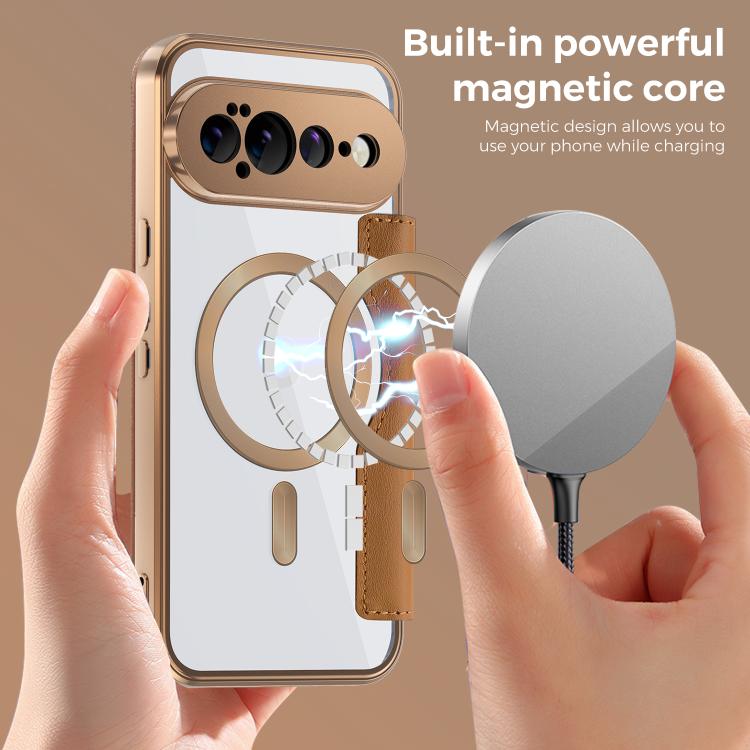 For Google Pixel 11 Shield Magsafe RFID Anti-theft Rhombus Leather Phone Case