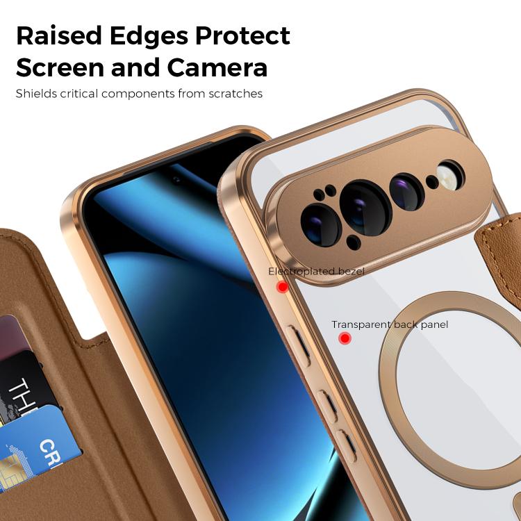 For Google Pixel 11 Shield Magsafe RFID Anti-theft Rhombus Leather Phone Case