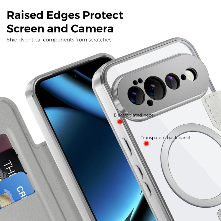 For Google Pixel 11 Shield Magsafe RFID Anti-theft Rhombus Leather Phone Case