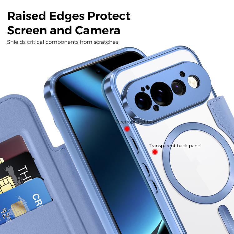 For Google Pixel 11 Pro Shield Magsafe RFID Anti-theft Rhombus Leather Phone Case