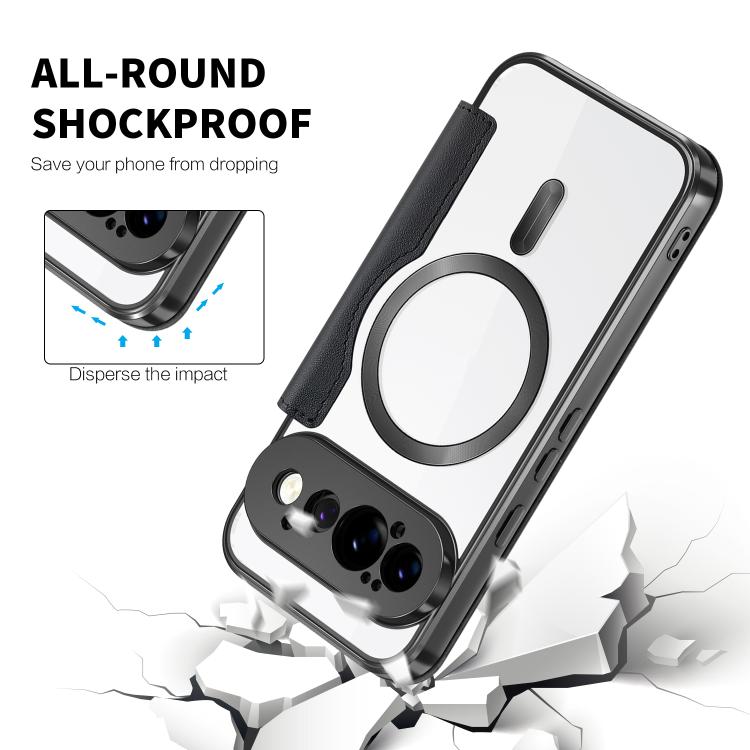 For Google Pixel 11 Pro Shield Magsafe RFID Anti-theft Rhombus Leather Phone Case