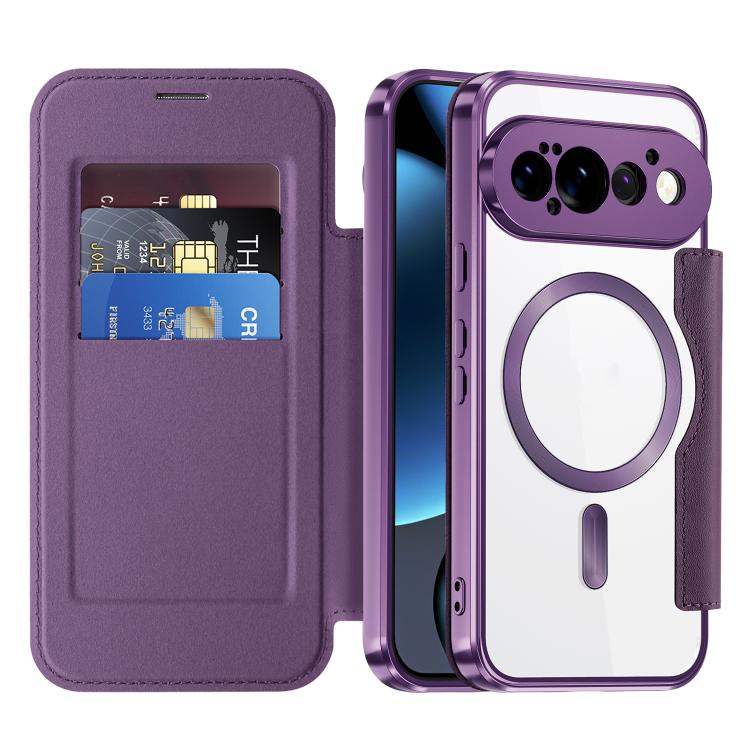 For Google Pixel 11 Pro Shield Magsafe RFID Anti-theft Rhombus Leather Phone Case