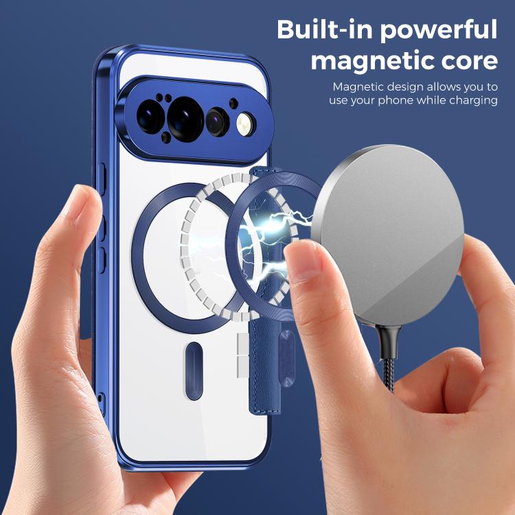 For Google Pixel 11 Pro Shield Magsafe RFID Anti-theft Rhombus Leather Phone Case