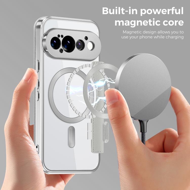 For Google Pixel 11 Pro Shield Magsafe RFID Anti-theft Rhombus Leather Phone Case