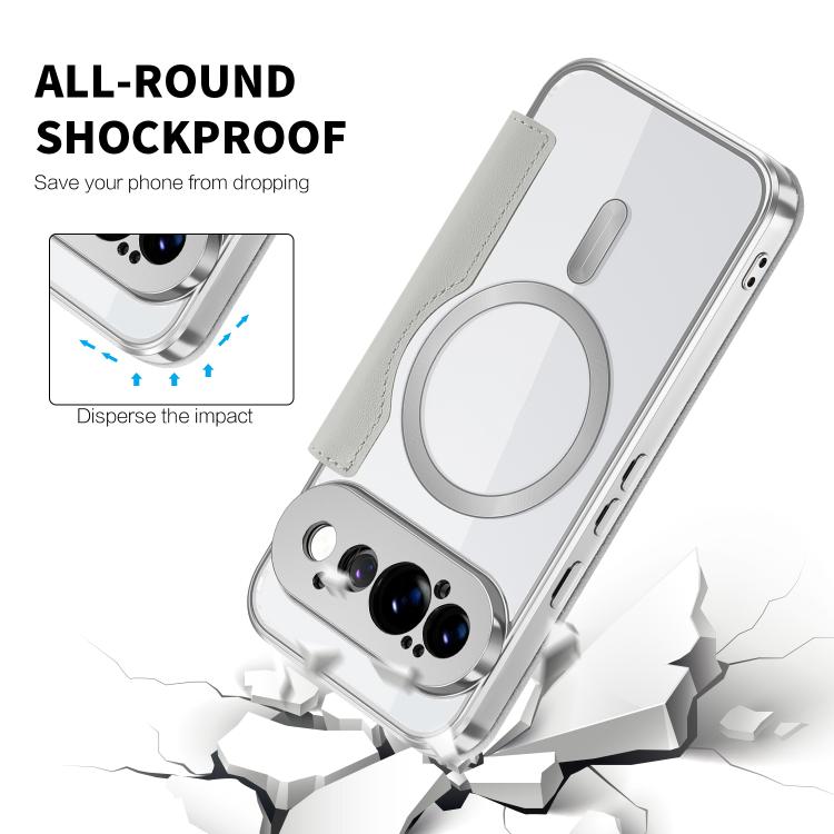 For Google Pixel 11 Pro Shield Magsafe RFID Anti-theft Rhombus Leather Phone Case