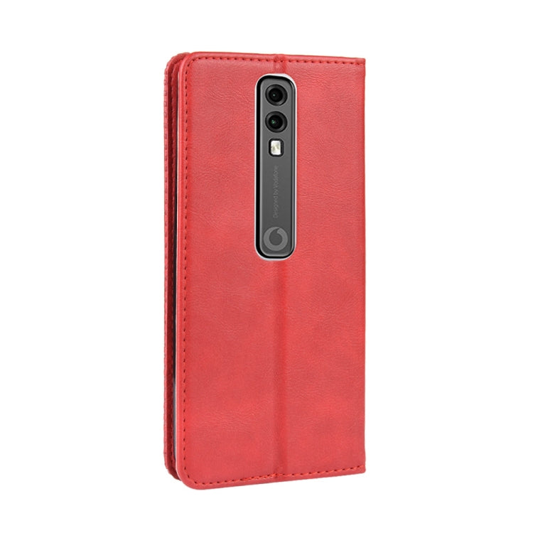 Magnetic Buckle Retro Crazy Horse Texture Horizontal Flip Leather Case for Vodafone Smart V10 (VFD730) , with Holder & Card Slots & Photo Frame