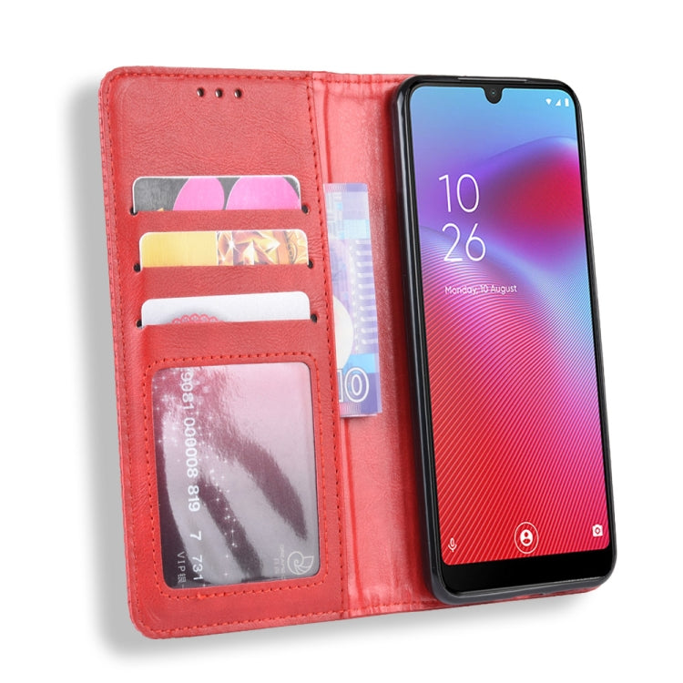 Magnetic Buckle Retro Crazy Horse Texture Horizontal Flip Leather Case for Vodafone Smart V10 (VFD730) , with Holder & Card Slots & Photo Frame