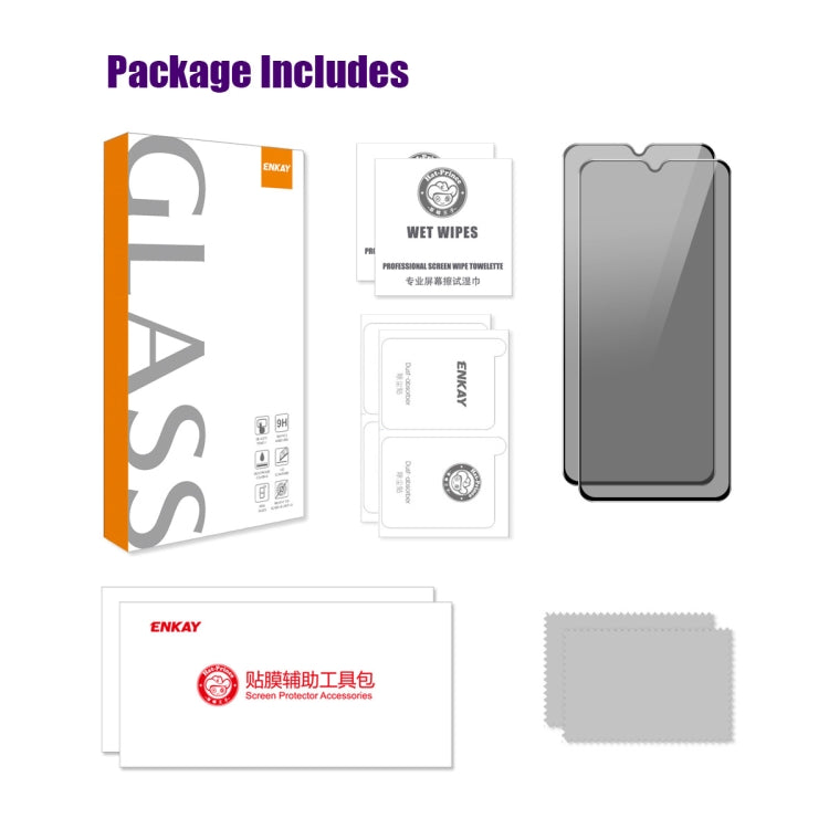 For Realme C53 Global  / Narzo N53 2pcs ENKAY Hat-Prince 28 Degree Anti-peeping Privacy Silk Print Tempered Glass Film