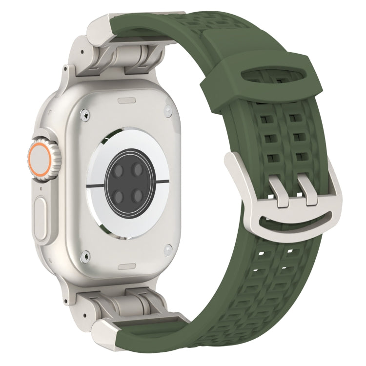 For Apple Watch Ultra 2 49mm Mecha Two Claw Silicone Watch Band