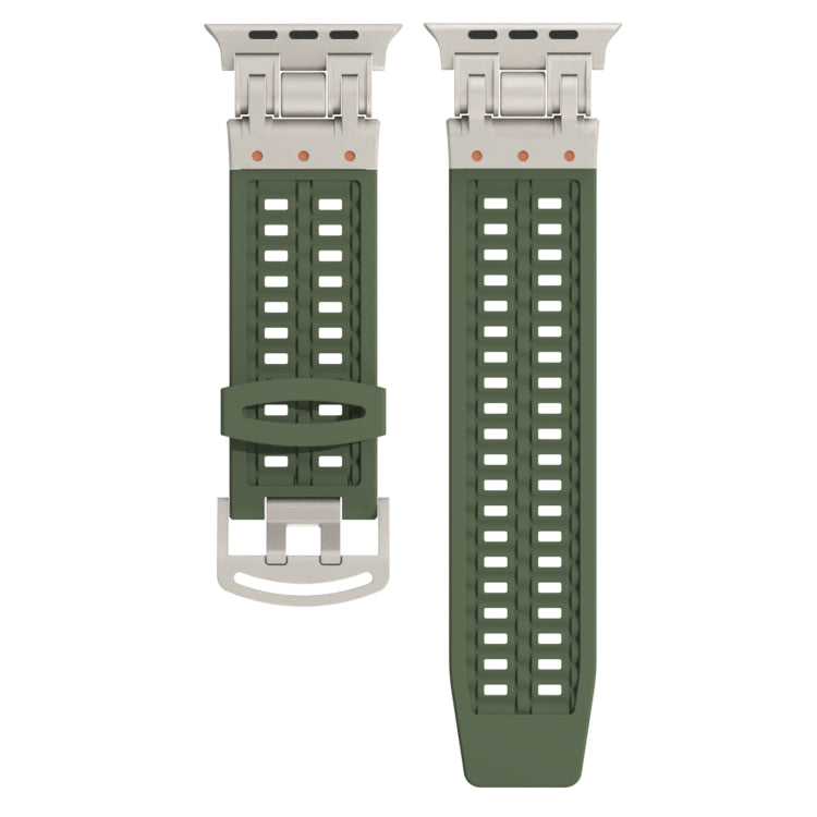 For Apple Watch Ultra 2 49mm Mecha Two Claw Silicone Watch Band