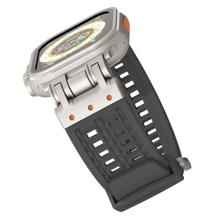 For Apple Watch Series 9 45mm Mecha Two Claw Silicone Watch Band