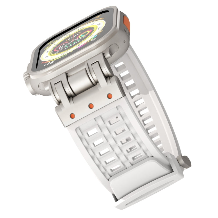 For Apple Watch Series 9 45mm Mecha Two Claw Silicone Watch Band