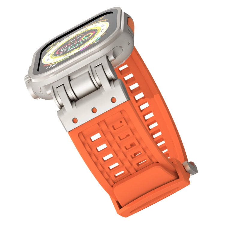 For Apple Watch Ultra 49mm Mecha Two Claw Silicone Watch Band