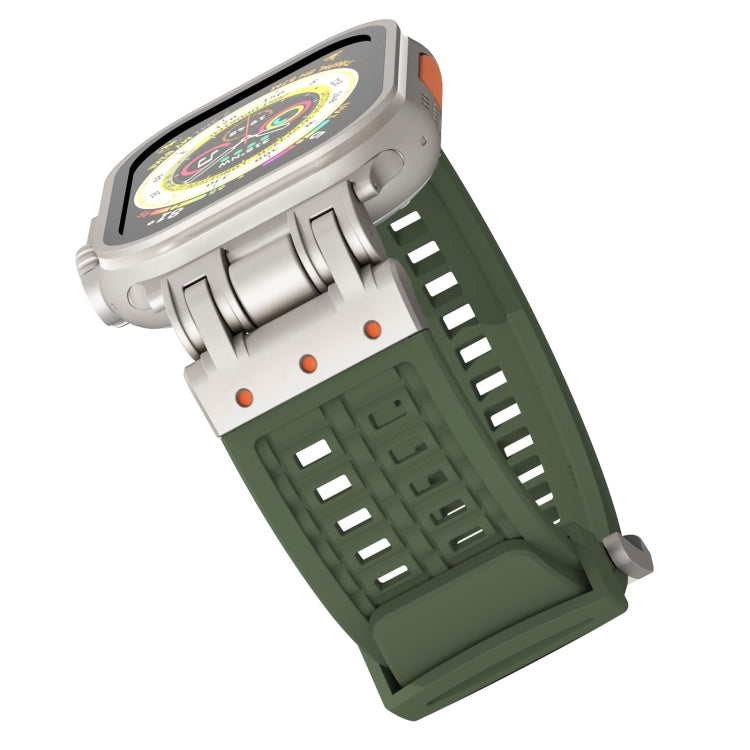 For Apple Watch Ultra 49mm Mecha Two Claw Silicone Watch Band