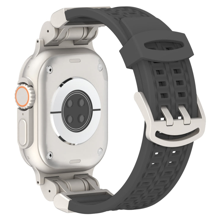 For Apple Watch Series 8 45mm Mecha Two Claw Silicone Watch Band