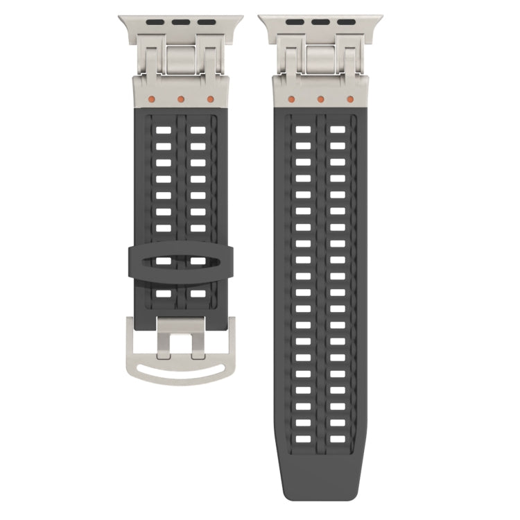 For Apple Watch Series 8 45mm Mecha Two Claw Silicone Watch Band