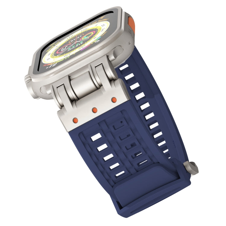 For Apple Watch Series 8 45mm Mecha Two Claw Silicone Watch Band