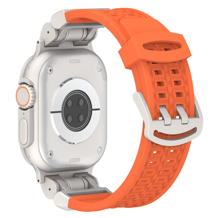 For Apple Watch SE 2022 44mm Mecha Two Claw Silicone Watch Band