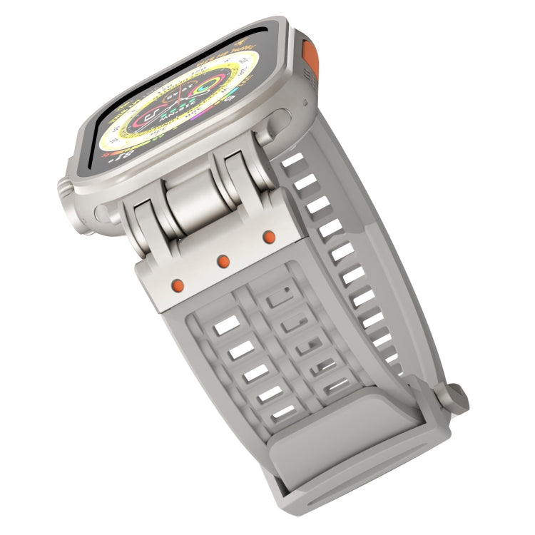 For Apple Watch Series 7 45mm Mecha Two Claw Silicone Watch Band