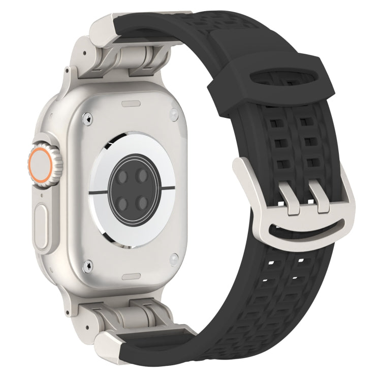 For Apple Watch Series 7 45mm Mecha Two Claw Silicone Watch Band