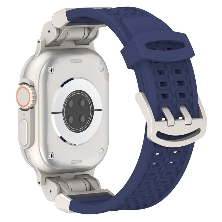For Apple Watch Series 4 44mm Mecha Two Claw Silicone Watch Band