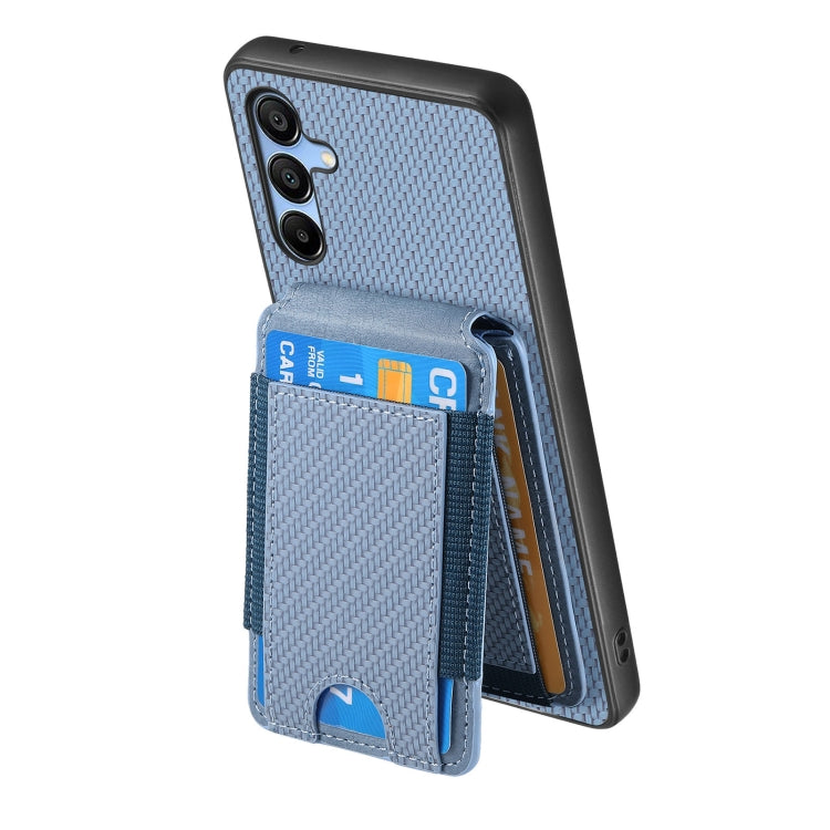For Samsung Galaxy A15 Carbon Fiber Vertical Flip Wallet Stand Phone Case