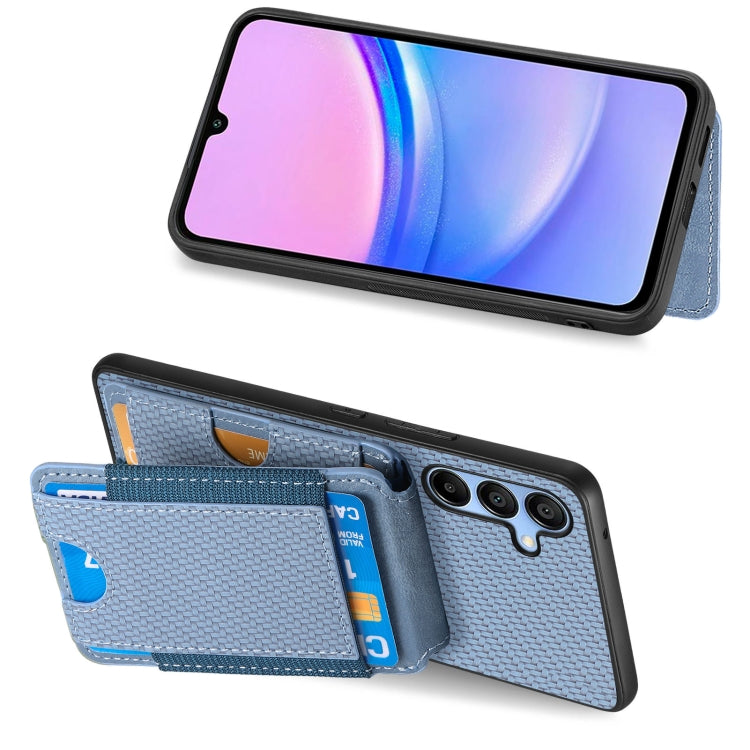 For Samsung Galaxy A15 Carbon Fiber Vertical Flip Wallet Stand Phone Case
