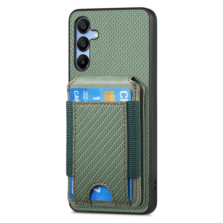 For Samsung Galaxy A15 Carbon Fiber Vertical Flip Wallet Stand Phone Case