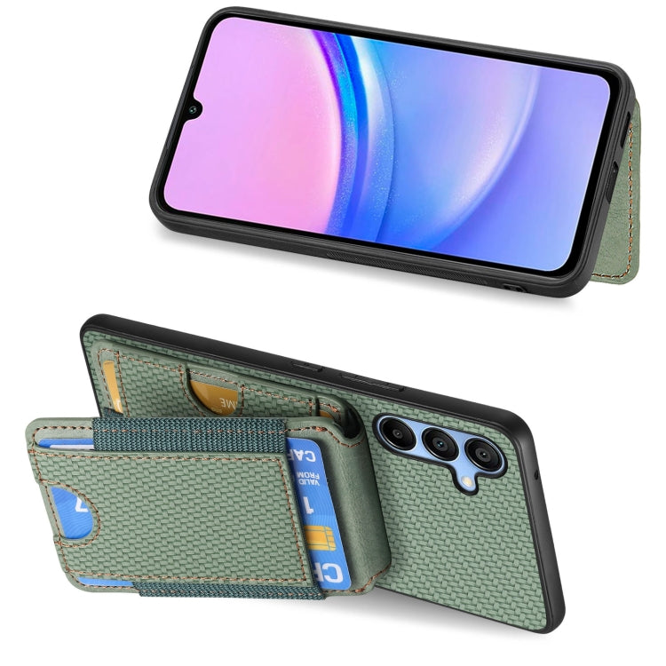 For Samsung Galaxy A15 Carbon Fiber Vertical Flip Wallet Stand Phone Case