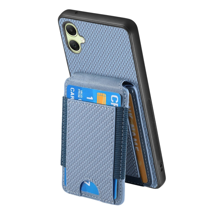 For Samsung Galaxy A05 Carbon Fiber Vertical Flip Wallet Stand Phone Case