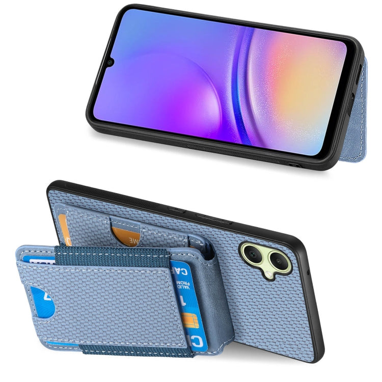 For Samsung Galaxy A05 Carbon Fiber Vertical Flip Wallet Stand Phone Case