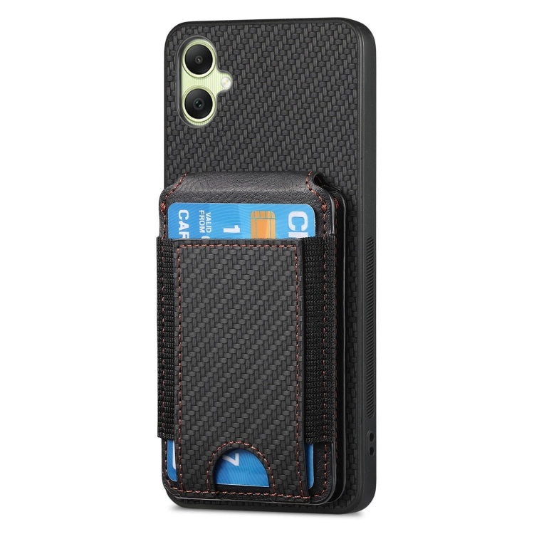 For Samsung Galaxy A05 Carbon Fiber Vertical Flip Wallet Stand Phone Case