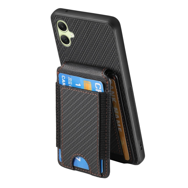 For Samsung Galaxy A05 Carbon Fiber Vertical Flip Wallet Stand Phone Case