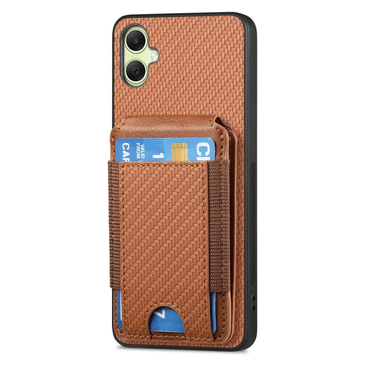 For Samsung Galaxy A05 Carbon Fiber Vertical Flip Wallet Stand Phone Case
