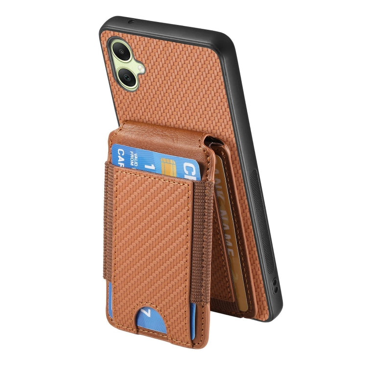 For Samsung Galaxy A05 Carbon Fiber Vertical Flip Wallet Stand Phone Case