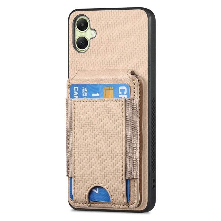 For Samsung Galaxy A05 Carbon Fiber Vertical Flip Wallet Stand Phone Case