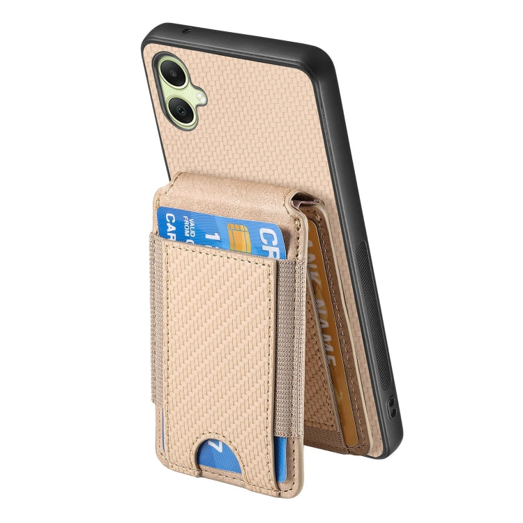 For Samsung Galaxy A05 Carbon Fiber Vertical Flip Wallet Stand Phone Case