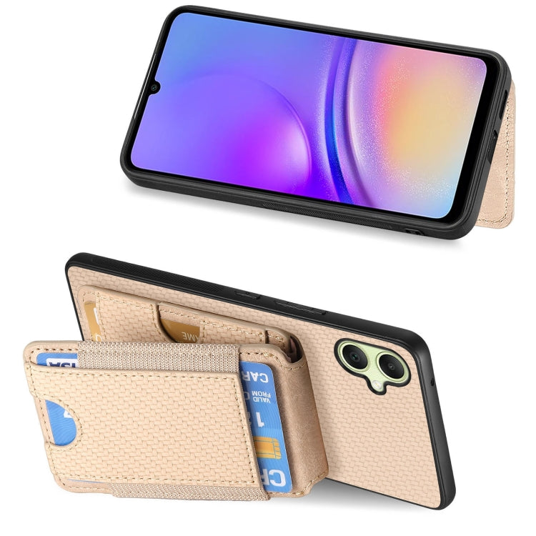 For Samsung Galaxy A05 Carbon Fiber Vertical Flip Wallet Stand Phone Case