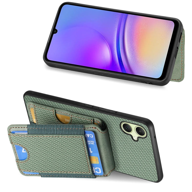 For Samsung Galaxy A05 Carbon Fiber Vertical Flip Wallet Stand Phone Case