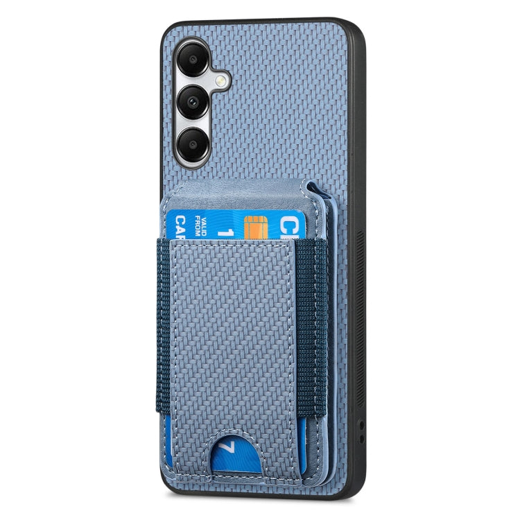 For Samsung Galaxy A05s Carbon Fiber Vertical Flip Wallet Stand Phone Case