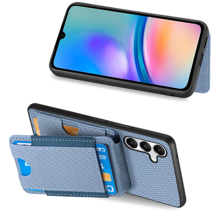 For Samsung Galaxy A05s Carbon Fiber Vertical Flip Wallet Stand Phone Case