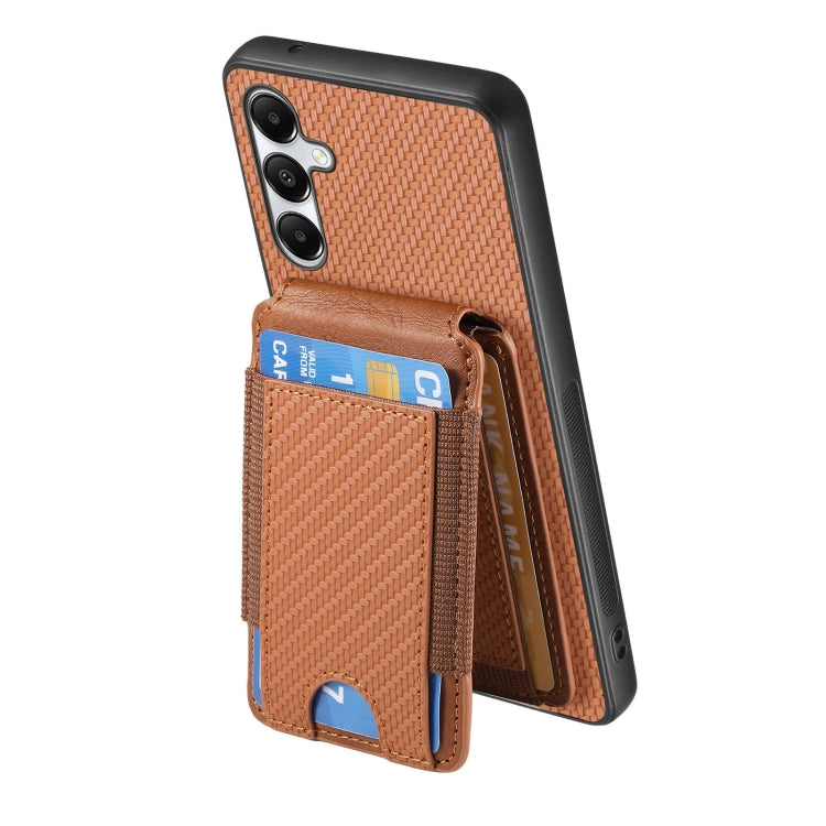 For Samsung Galaxy A05s Carbon Fiber Vertical Flip Wallet Stand Phone Case