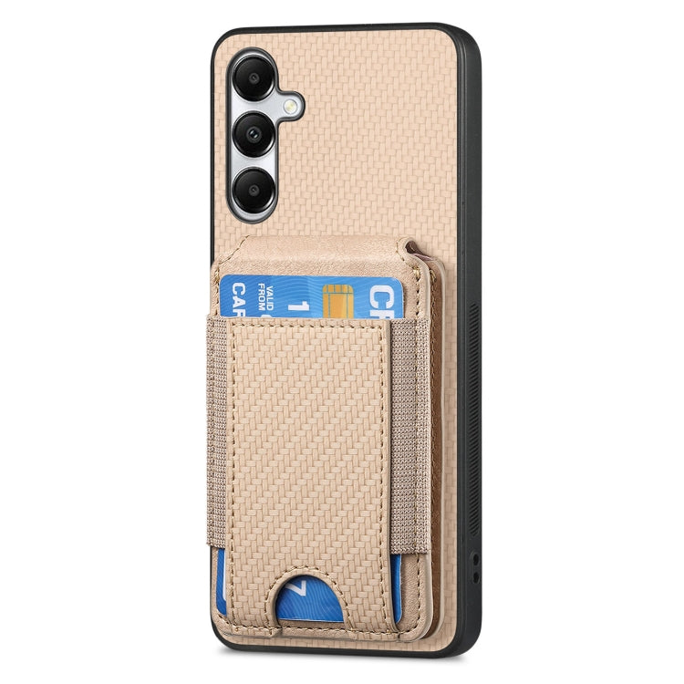 For Samsung Galaxy A05s Carbon Fiber Vertical Flip Wallet Stand Phone Case