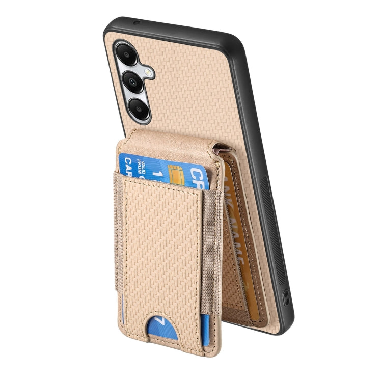 For Samsung Galaxy A05s Carbon Fiber Vertical Flip Wallet Stand Phone Case