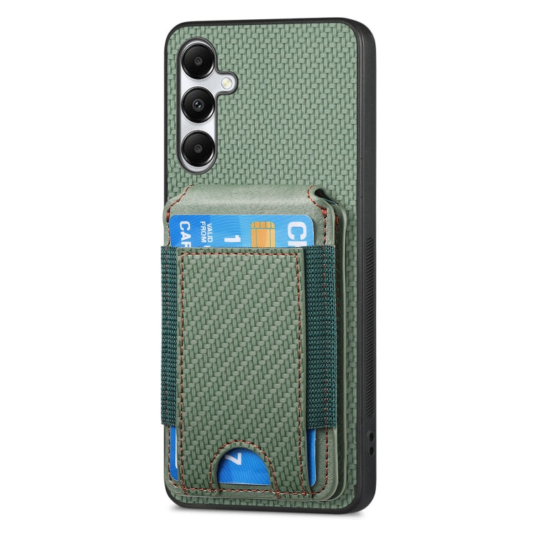 For Samsung Galaxy A05s Carbon Fiber Vertical Flip Wallet Stand Phone Case