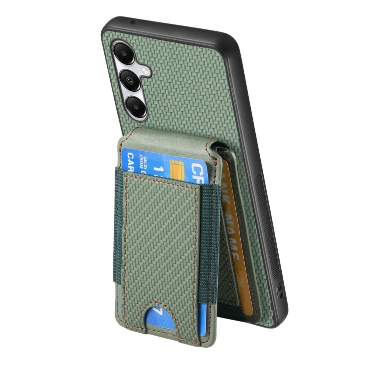 For Samsung Galaxy A05s Carbon Fiber Vertical Flip Wallet Stand Phone Case