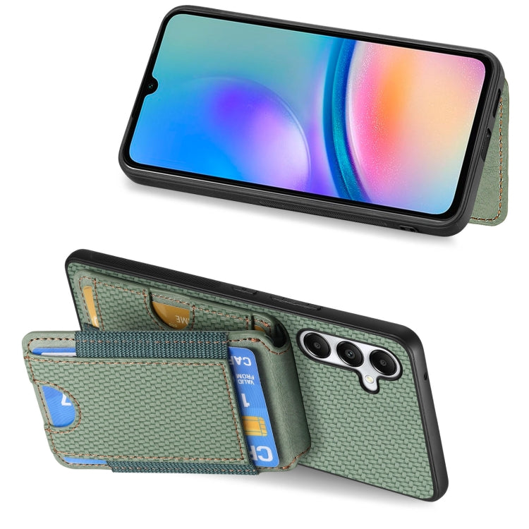 For Samsung Galaxy A05s Carbon Fiber Vertical Flip Wallet Stand Phone Case