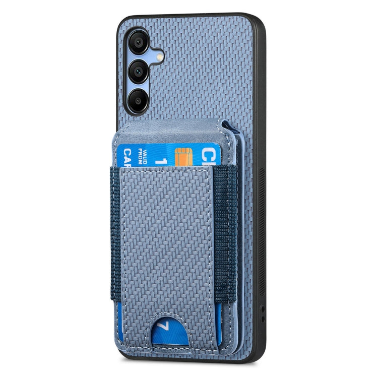 For Samsung Galaxy A25 Carbon Fiber Vertical Flip Wallet Stand Phone Case