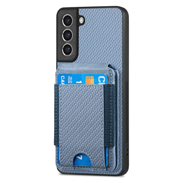 For Samsung Galaxy S23 FE 5G Carbon Fiber Vertical Flip Wallet Stand Phone Case